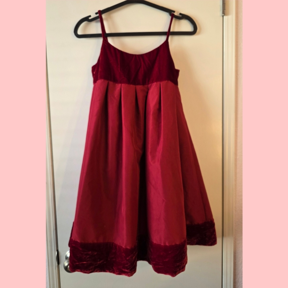 Elegant Red Velvet Kids Dress